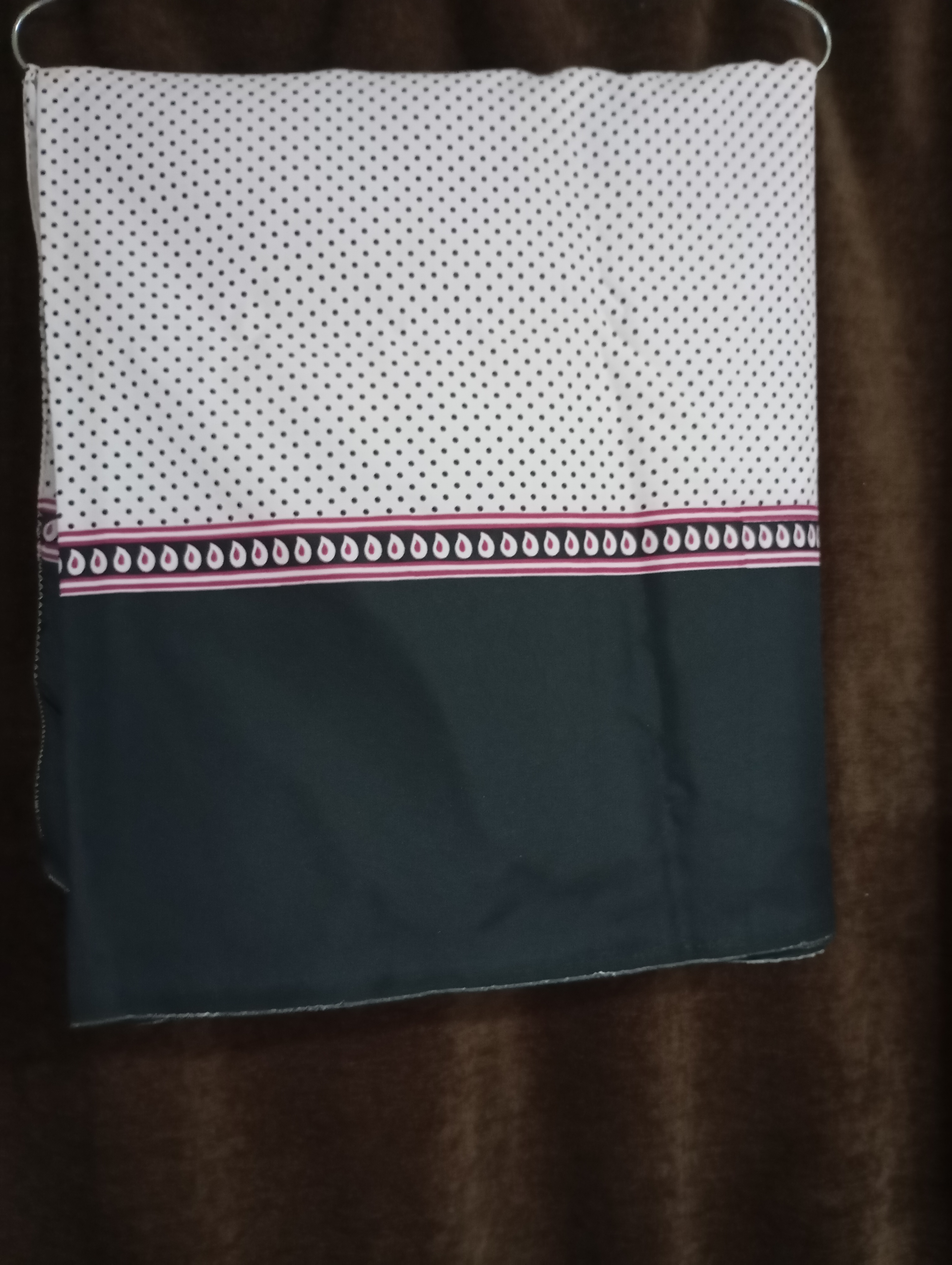 Pink Colour With Black Dots Sartin Silk Imported Saree